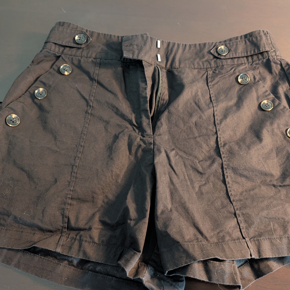 Women's Black Button-Detail Shorts
